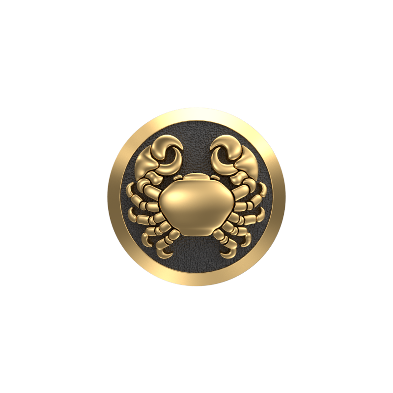 Cancer Zodiac , Constellation Cufflink Set with 18kt Gold & Black Ruthenium Plating on Brass.