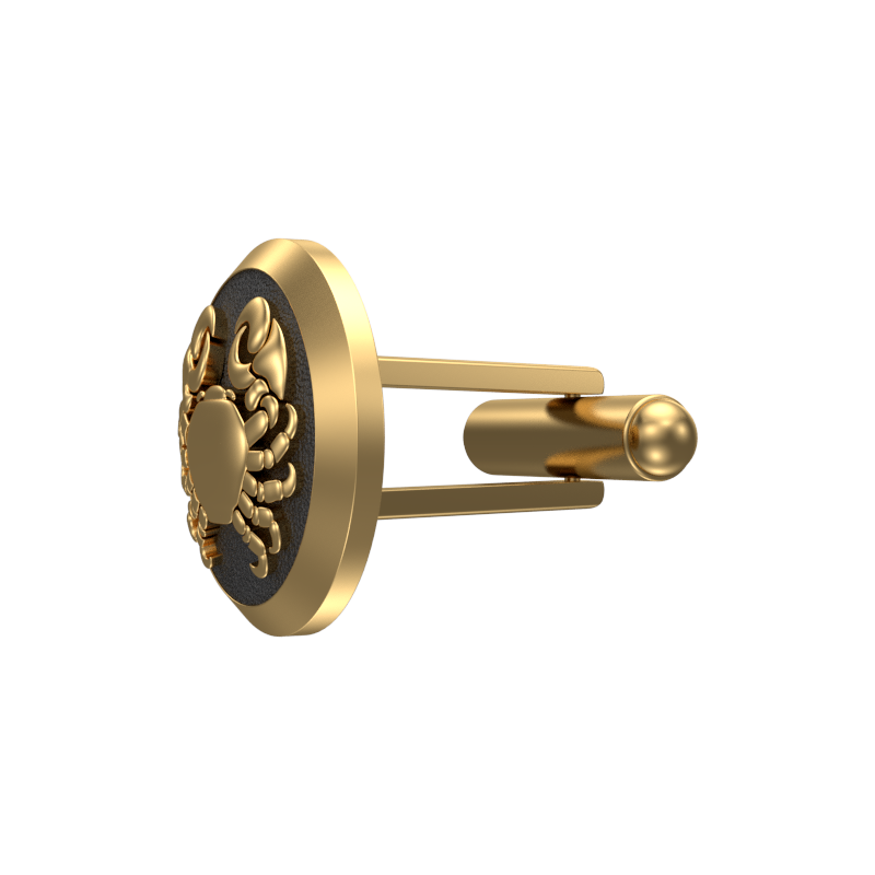 Cancer Zodiac , Constellation Cufflink Set with 18kt Gold & Black Ruthenium Plating on Brass.