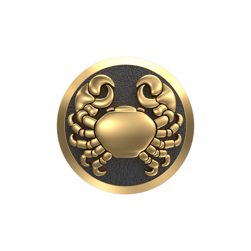 Cancer Zodiac , Constellation Cufflink Set with 18kt Gold & Black Ruthenium Plating on Brass.