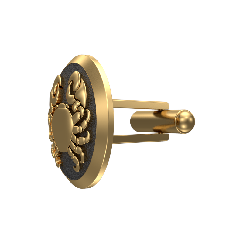 Cancer Zodiac , Constellation Cufflink Set with 18kt Gold & Black Ruthenium Plating on Brass.