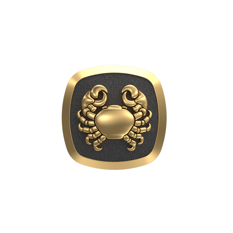 Cancer Zodiac , Constellation Cufflink Set with 18kt Gold & Black Ruthenium Plating on Brass.