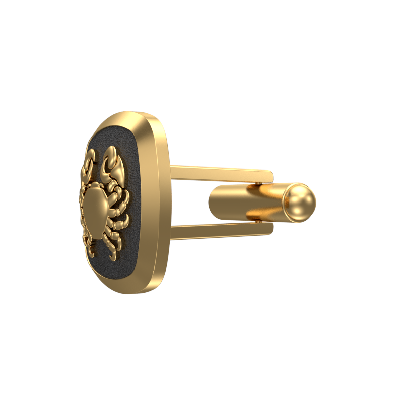 Cancer Zodiac , Constellation Cufflink Set with 18kt Gold & Black Ruthenium Plating on Brass.