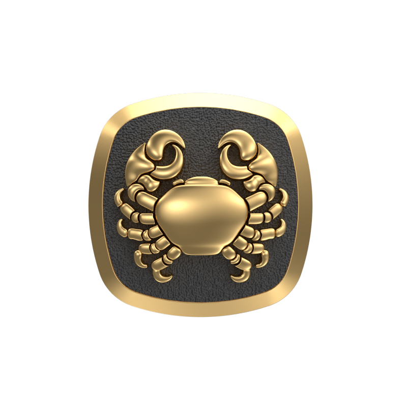 Cancer Zodiac , Constellation Cufflink Set with 18kt Gold & Black Ruthenium Plating on Brass.