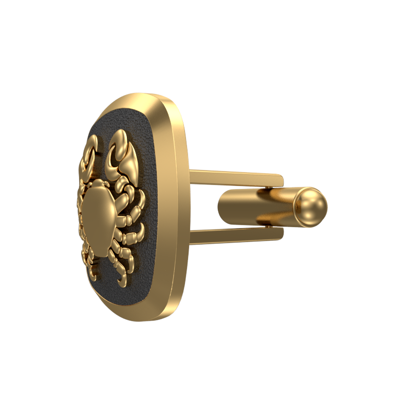 Cancer Zodiac , Constellation Cufflink Set with 18kt Gold & Black Ruthenium Plating on Brass.