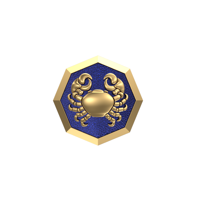 Cancer Zodiac , Constellation Cufflink Set with 18kt Gold & Black Ruthenium Plating on Brass.