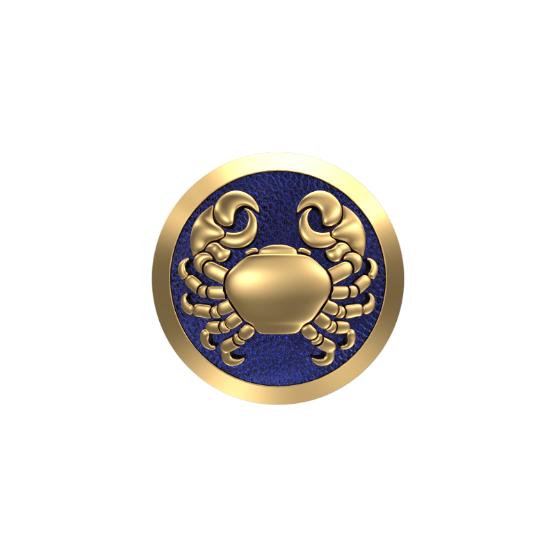 Cancer Zodiac , Constellation Cufflink Set with 18kt Gold & Black Ruthenium Plating on Brass.
