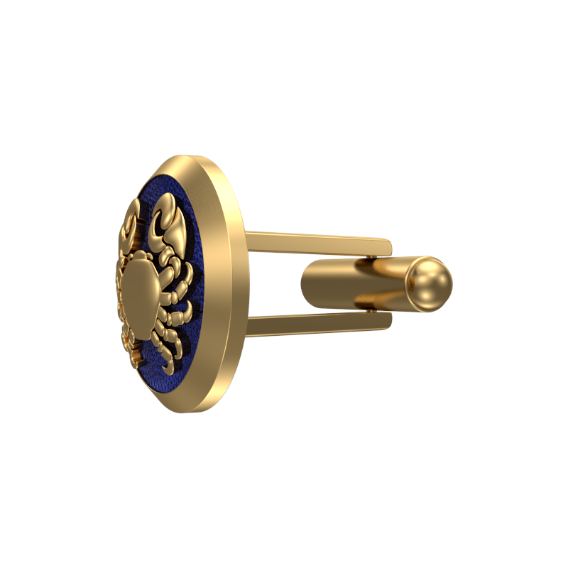 Cancer Zodiac , Constellation Cufflink Set with 18kt Gold & Black Ruthenium Plating on Brass.