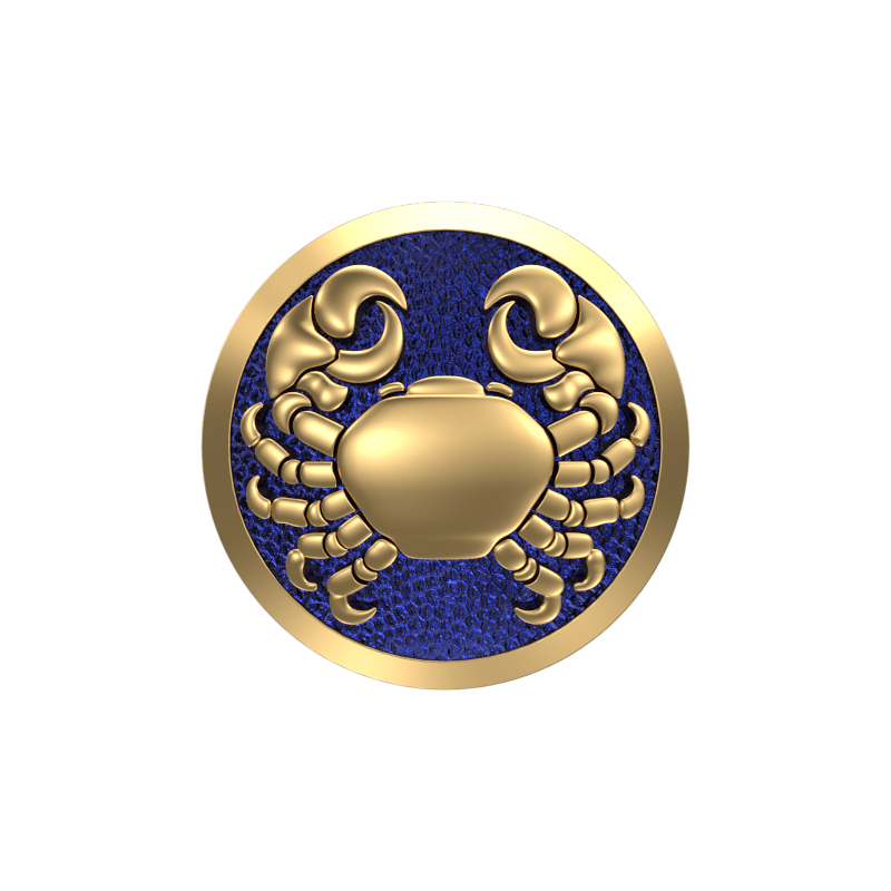 Cancer Zodiac , Constellation Cufflink Set with 18kt Gold & Black Ruthenium Plating on Brass.