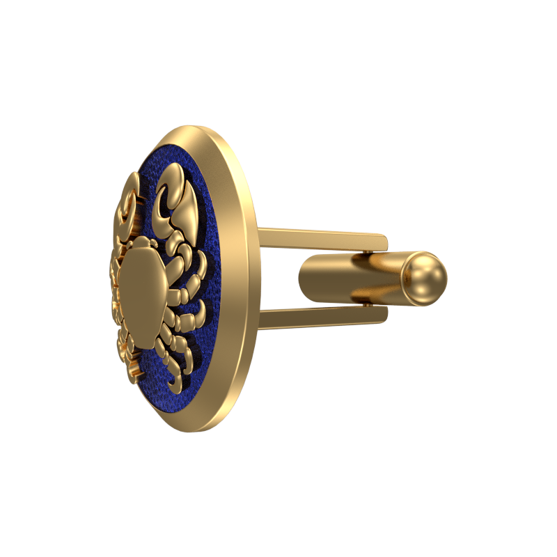 Cancer Zodiac , Constellation Cufflink Set with 18kt Gold & Black Ruthenium Plating on Brass.