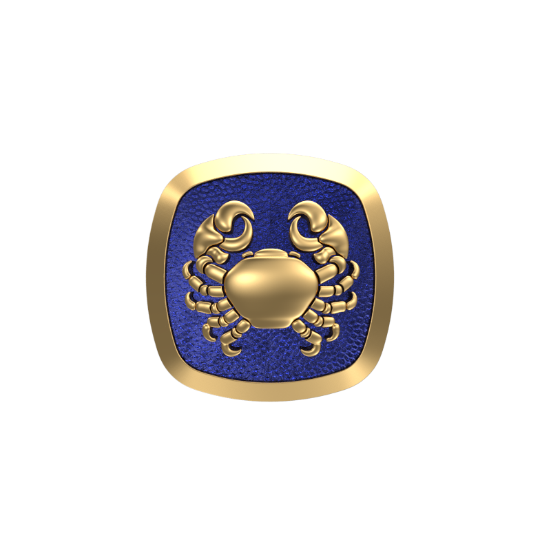 Cancer Zodiac , Constellation Cufflink Set with 18kt Gold & Black Ruthenium Plating on Brass.