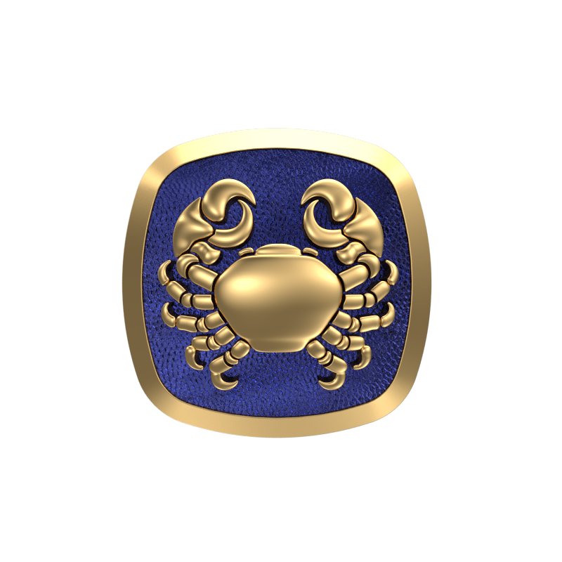 Cancer Zodiac , Constellation Cufflink Set with 18kt Gold & Black Ruthenium Plating on Brass.