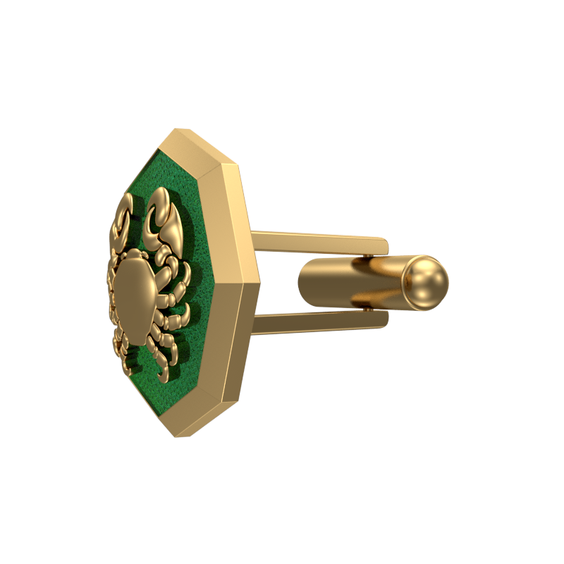 Cancer Zodiac , Constellation Cufflink Set with 18kt Gold & Black Ruthenium Plating on Brass.