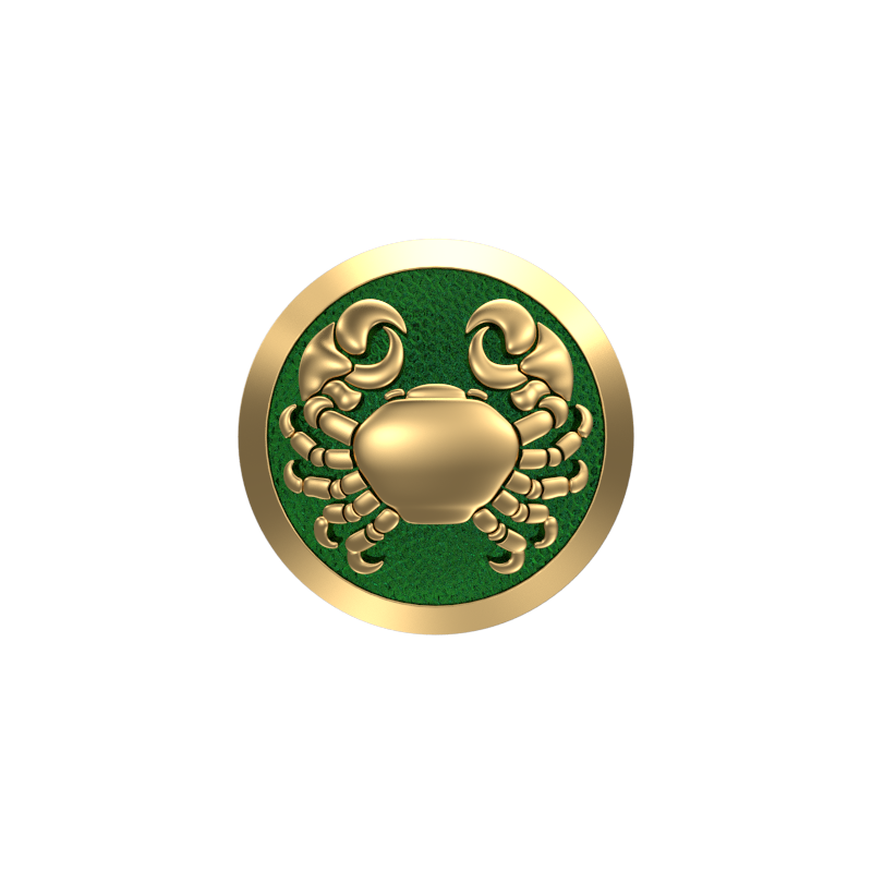 Cancer Zodiac , Constellation Cufflink Set with 18kt Gold & Black Ruthenium Plating on Brass.