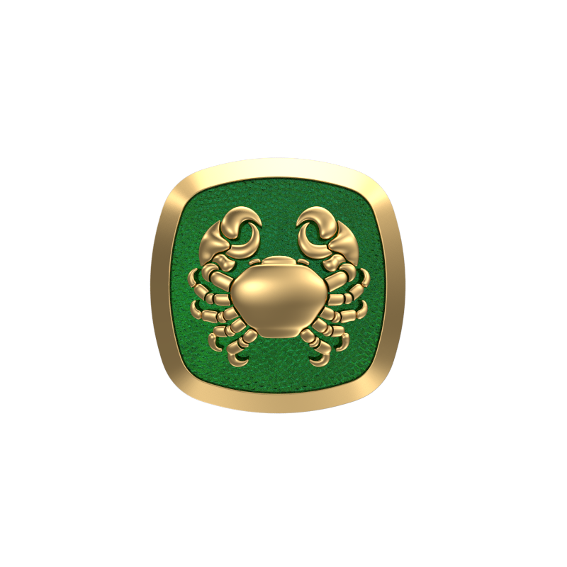 Cancer Zodiac , Constellation Cufflink Set with 18kt Gold & Black Ruthenium Plating on Brass.