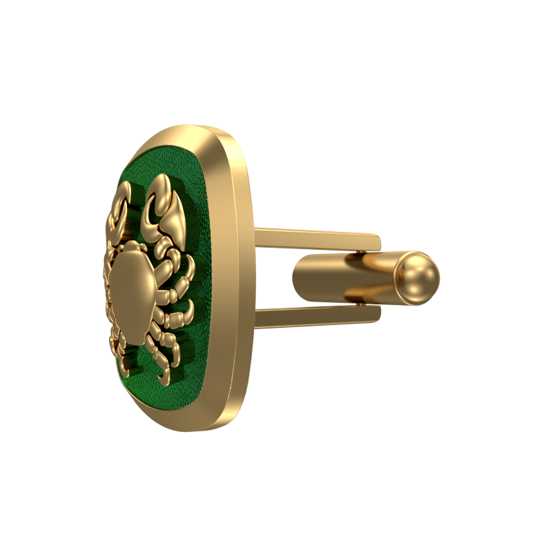 Cancer Zodiac , Constellation Cufflink Set with 18kt Gold & Black Ruthenium Plating on Brass.