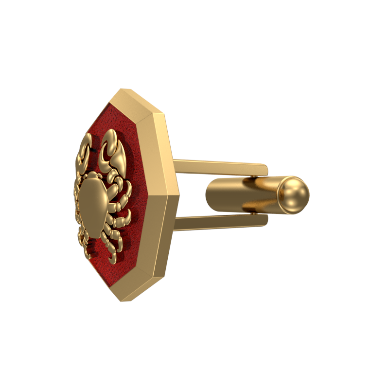Cancer Zodiac , Constellation Cufflink Set with 18kt Gold & Black Ruthenium Plating on Brass.