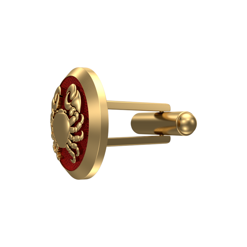 Cancer Zodiac , Constellation Cufflink Set with 18kt Gold & Black Ruthenium Plating on Brass.