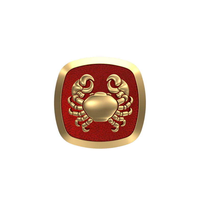 Cancer Zodiac , Constellation Cufflink Set with 18kt Gold & Black Ruthenium Plating on Brass.