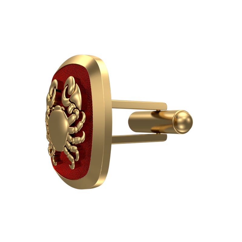 Cancer Zodiac , Constellation Cufflink Set with 18kt Gold & Black Ruthenium Plating on Brass.