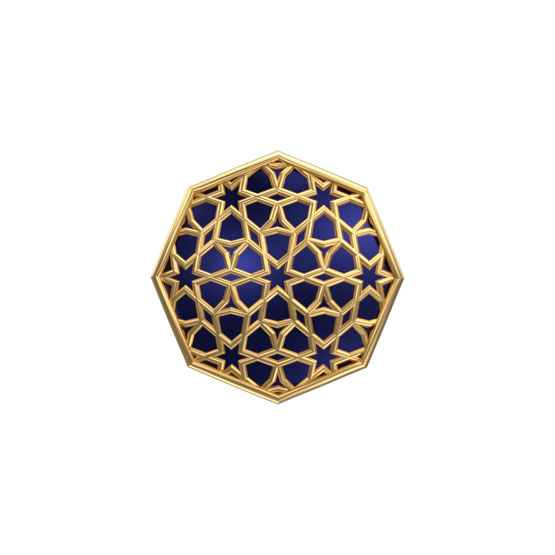 Starburst, Classic Cufflink Set with 18kt Gold Plating and Enamel on Brass.