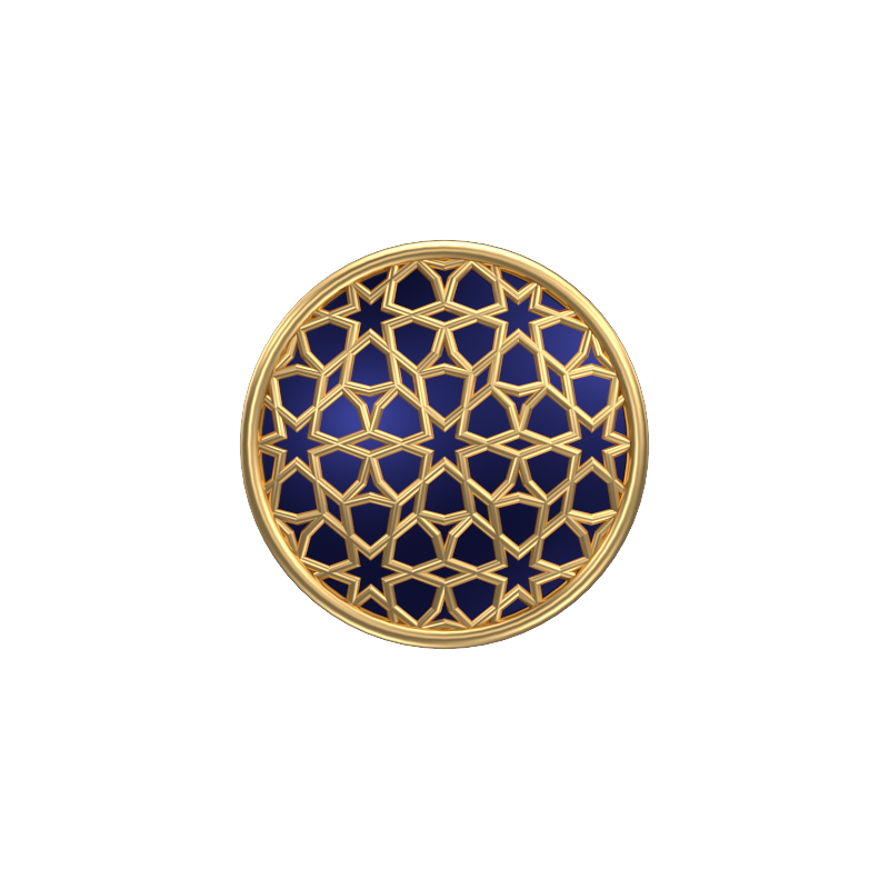 Starburst, Classic Cufflink Set with 18kt Gold Plating and Enamel on Brass.