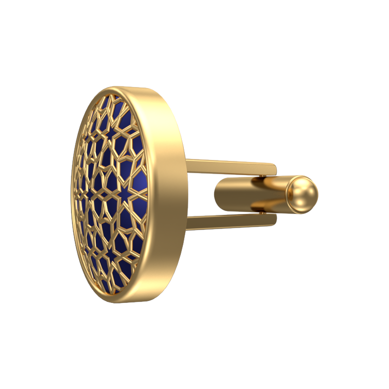 Starburst, Classic Cufflink Set with 18kt Gold Plating and Enamel on Brass.