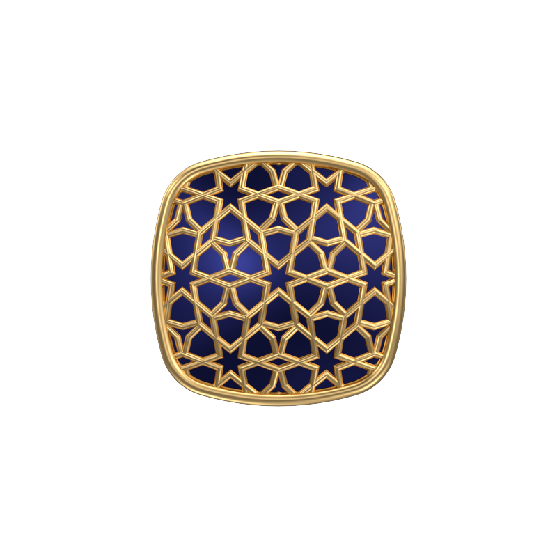 Starburst, Classic Cufflink Set with 18kt Gold Plating and Enamel on Brass.