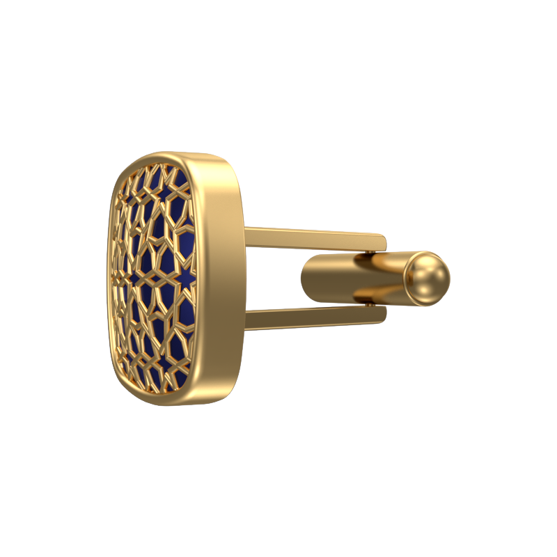Starburst, Classic Cufflink Set with 18kt Gold Plating and Enamel on Brass.