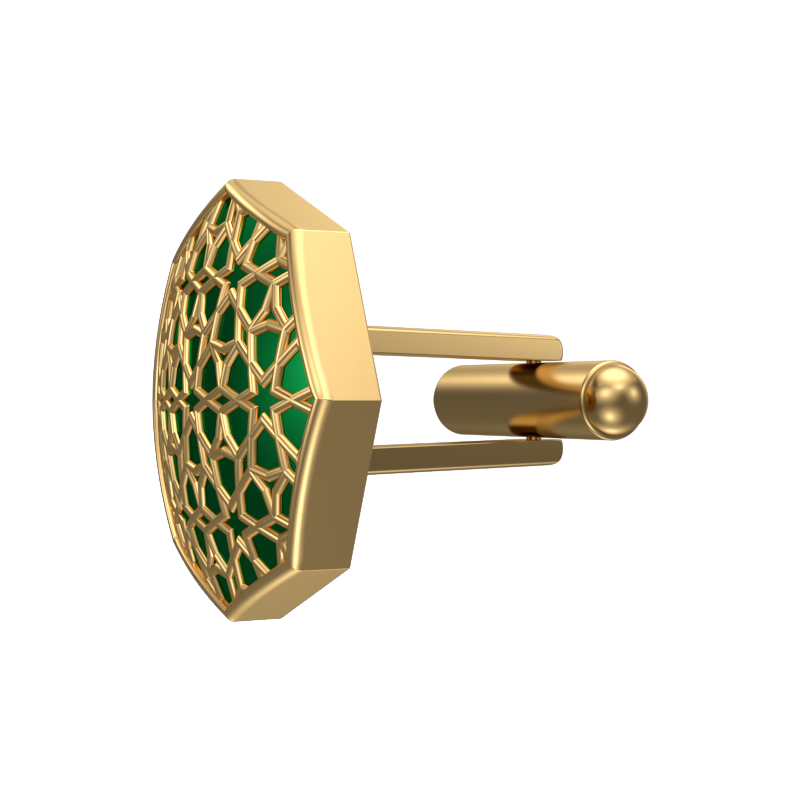 Starburst, Classic Cufflink Set with 18kt Gold Plating and Enamel on Brass.