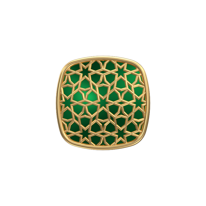 Starburst, Classic Cufflink Set with 18kt Gold Plating and Enamel on Brass.