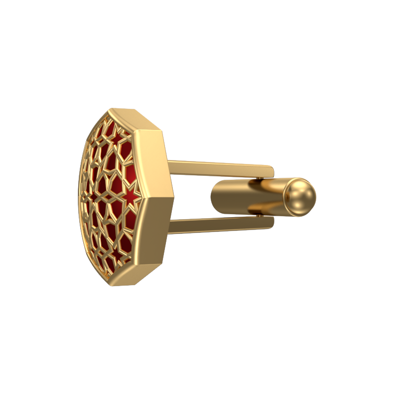 Starburst, Classic Cufflink Set with 18kt Gold Plating and Enamel on Brass.