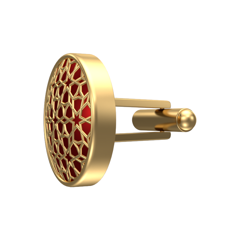 Starburst, Classic Cufflink Set with 18kt Gold Plating and Enamel on Brass.