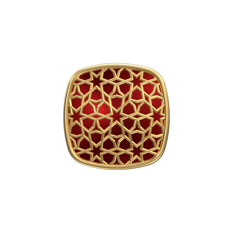Starburst, Classic Cufflink Set with 18kt Gold Plating and Enamel on Brass.
