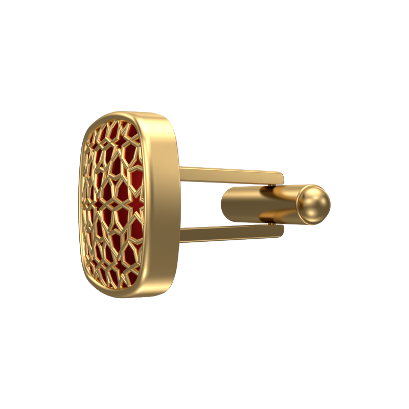 Starburst, Classic Cufflink Set with 18kt Gold Plating and Enamel on Brass.