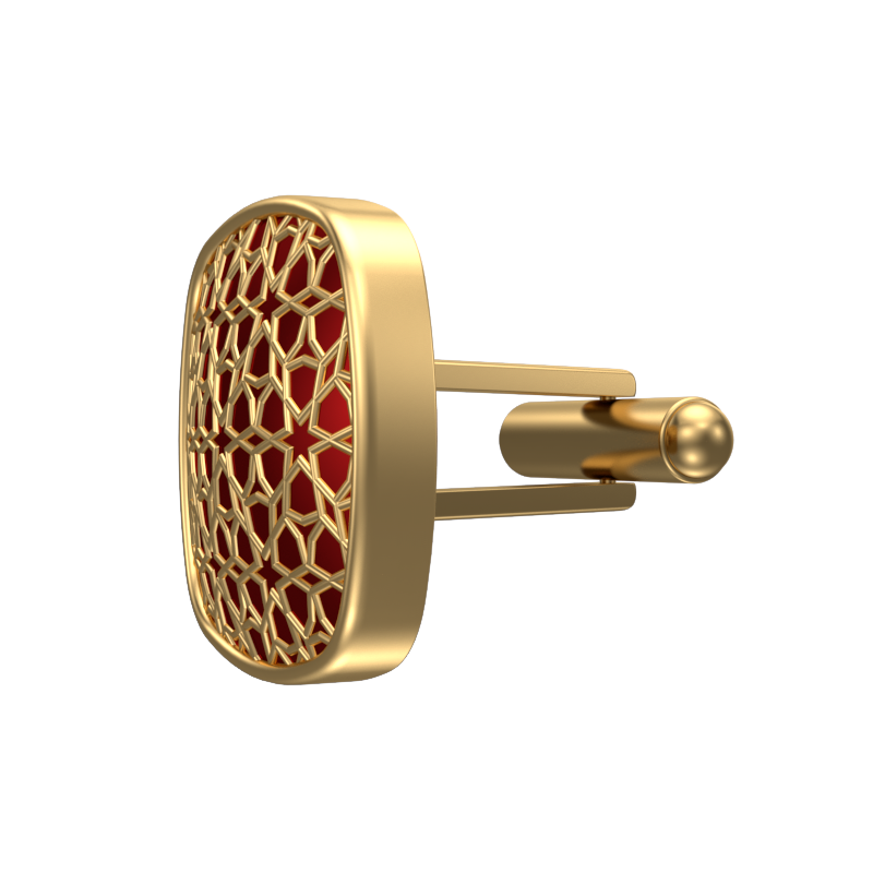 Starburst, Classic Cufflink Set with 18kt Gold Plating and Enamel on Brass.
