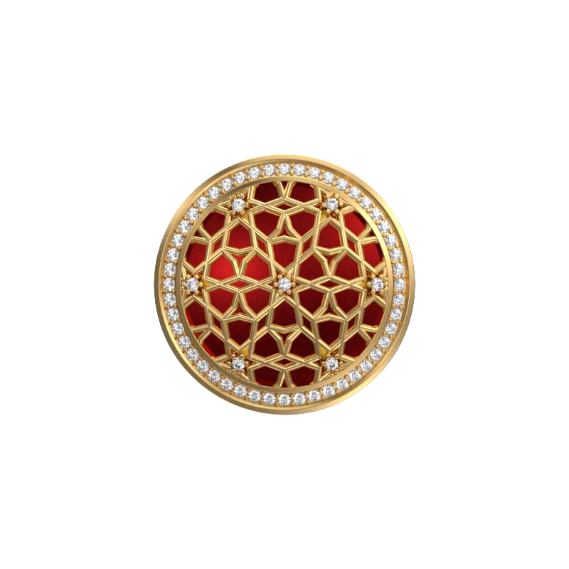 Starburst Luxe, Classic Cufflink Set with CZ Diamonds, 18kt Gold Plating and Enamel on Brass.