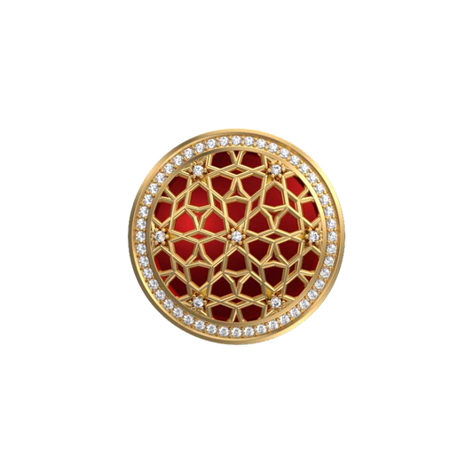 Starburst Luxe, Classic Cufflink Set with CZ Diamonds, 18kt Gold Plating and Enamel on Brass.