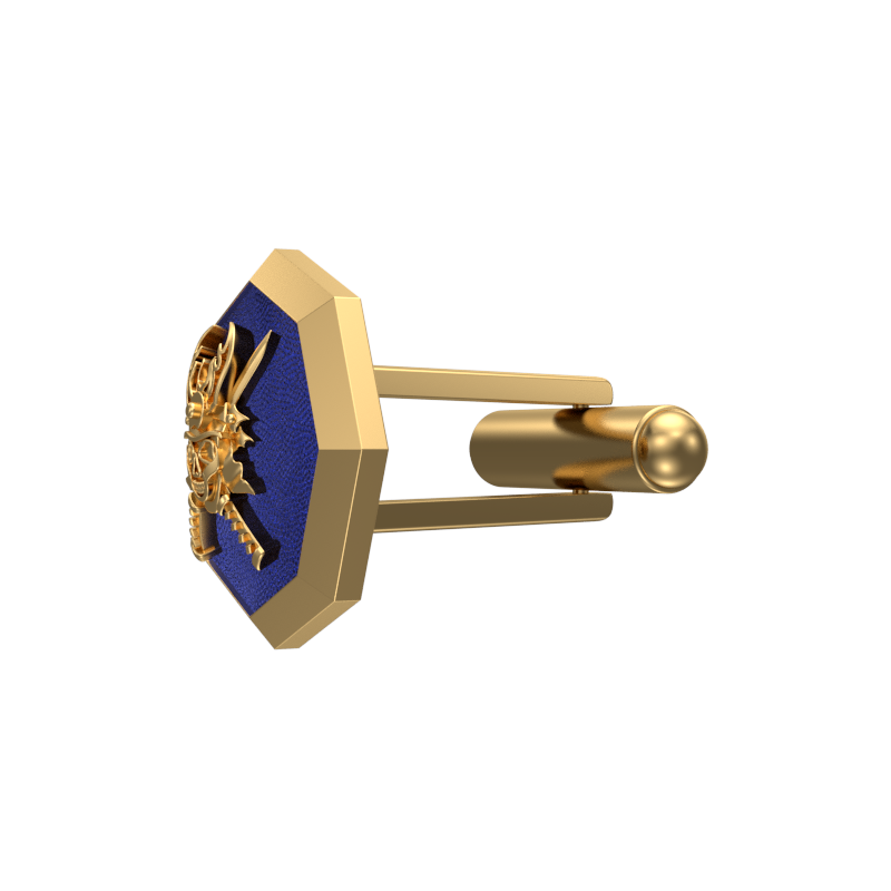 Skull King, Edgy Cufflink Set with 18kt Gold & Black Ruthenium Plating on Brass.