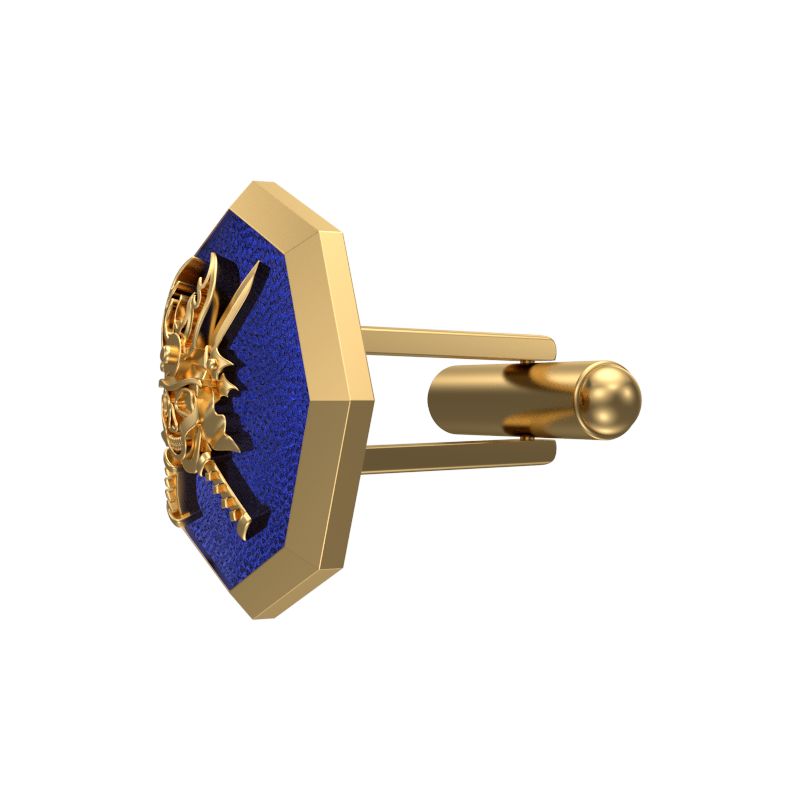 Skull King, Edgy Cufflink Set with 18kt Gold & Black Ruthenium Plating on Brass.