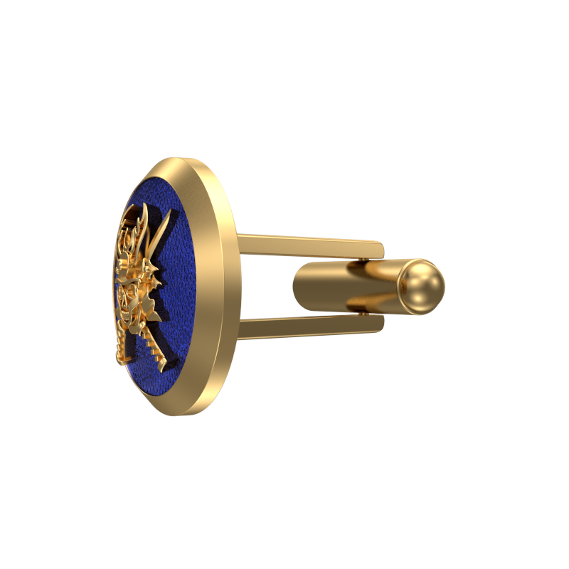 Skull King, Edgy Cufflink Set with 18kt Gold & Black Ruthenium Plating on Brass.