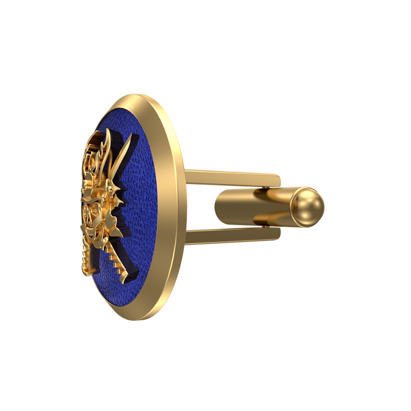 Skull King, Edgy Cufflink Set with 18kt Gold & Black Ruthenium Plating on Brass.