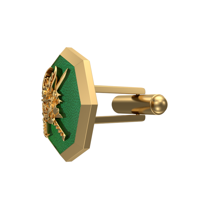 Skull King, Edgy Cufflink Set with 18kt Gold & Black Ruthenium Plating on Brass.