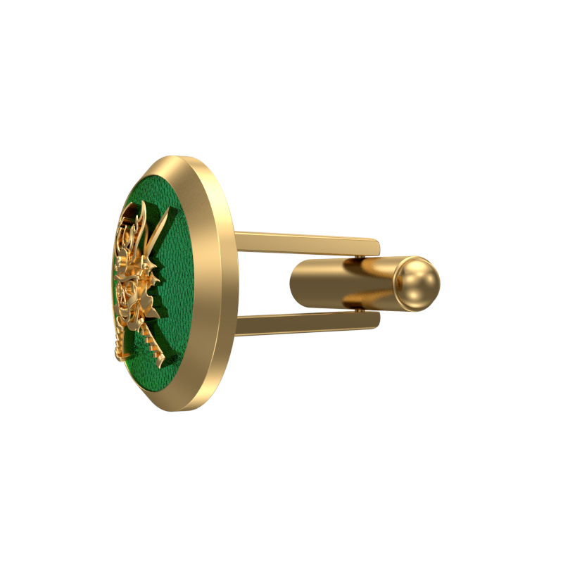 Skull King, Edgy Cufflink Set with 18kt Gold & Black Ruthenium Plating on Brass.