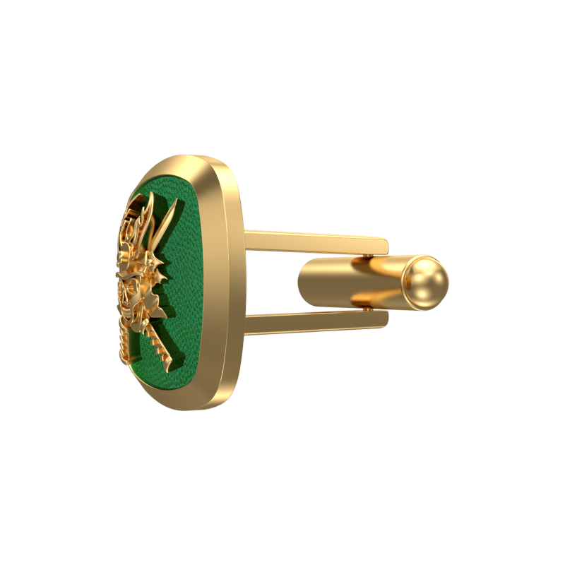 Skull King, Edgy Cufflink Set with 18kt Gold & Black Ruthenium Plating on Brass.