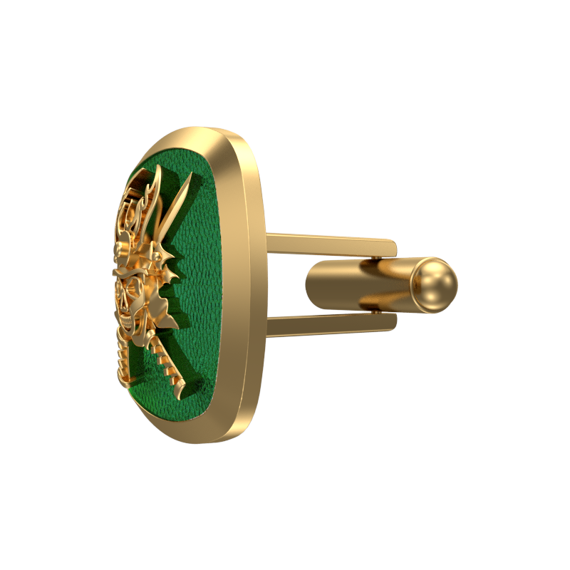Skull King, Edgy Cufflink Set with 18kt Gold & Black Ruthenium Plating on Brass.