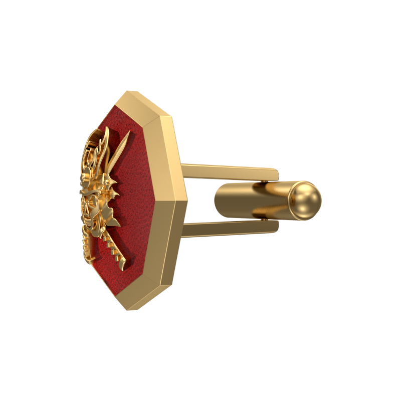 Skull King, Edgy Cufflink Set with 18kt Gold & Black Ruthenium Plating on Brass.