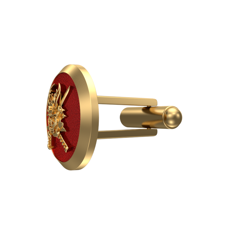 Skull King, Edgy Cufflink Set with 18kt Gold & Black Ruthenium Plating on Brass.