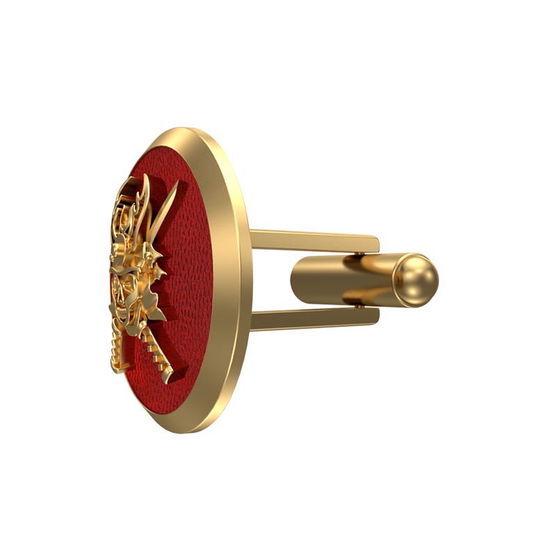 Skull King, Edgy Cufflink Set with 18kt Gold & Black Ruthenium Plating on Brass.