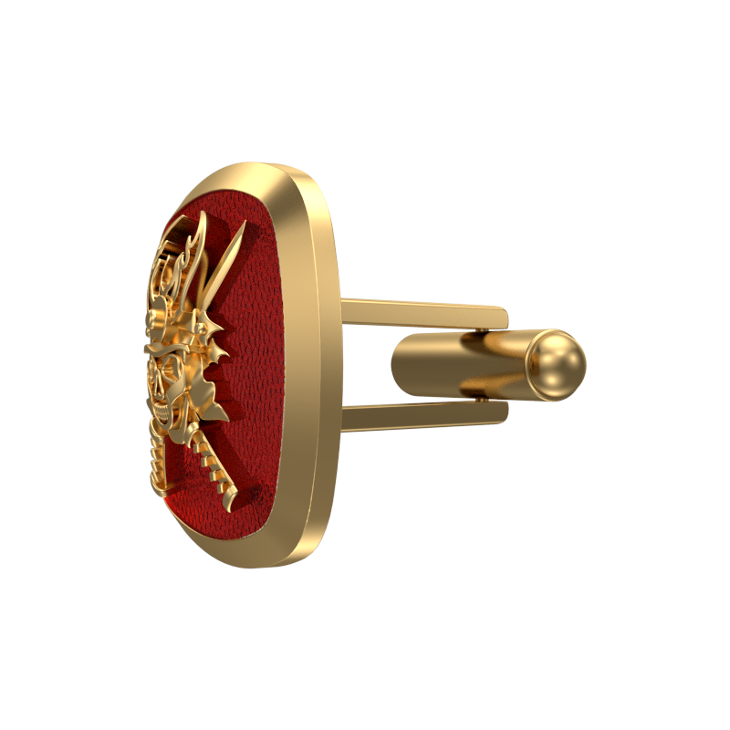 Skull King, Edgy Cufflink Set with 18kt Gold & Black Ruthenium Plating on Brass.