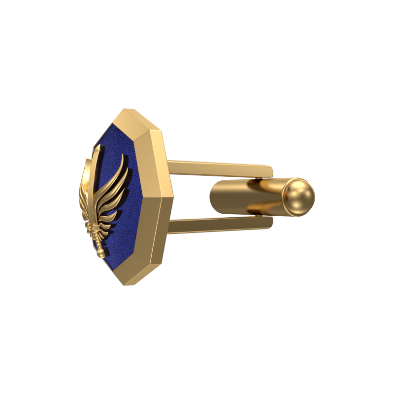 Viking Sword, Edgy Cufflink Set with 18kt Gold & Black Ruthenium Plating on Brass.